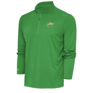 Antigua Minnesota Wild 2.0 NHL Green Men's Large Quarter-Zip Pullover Top New